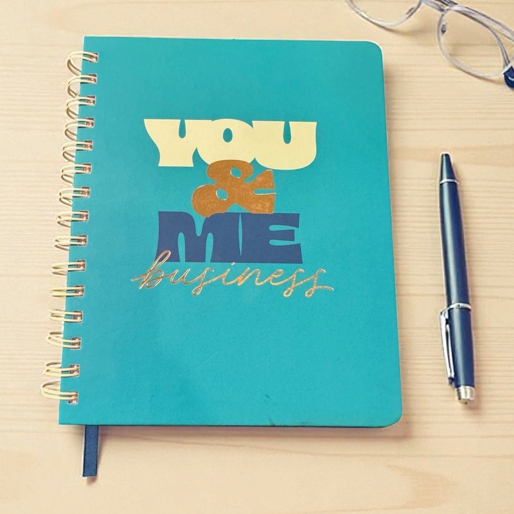 Tabitha Brown You & Me Business Journal Notebook Spiral Teal‎ Gold